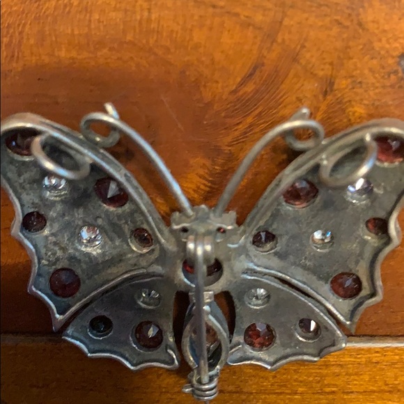 Sterling silver butterfly brooch/pendant - Picture 5 of 6